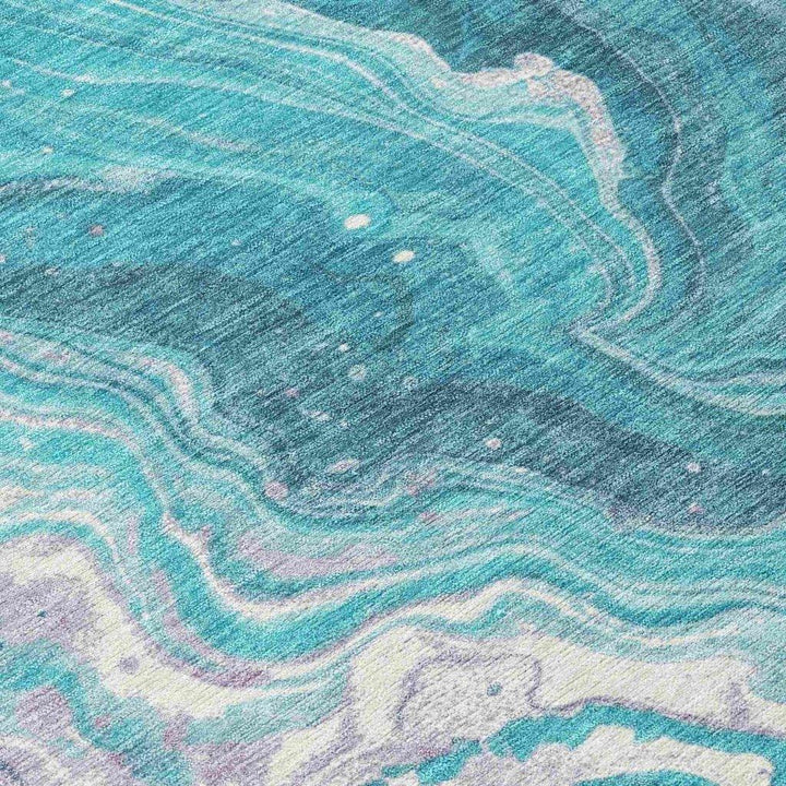 Elius Teal Washable Indoor - Outdoor Rug - LOOMLAN - LOOMLAN Rugs - Outdoor Rugs