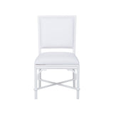 Ella Rattan Frame White Side Chair-Dining Chairs-Wildwood-LOOMLAN