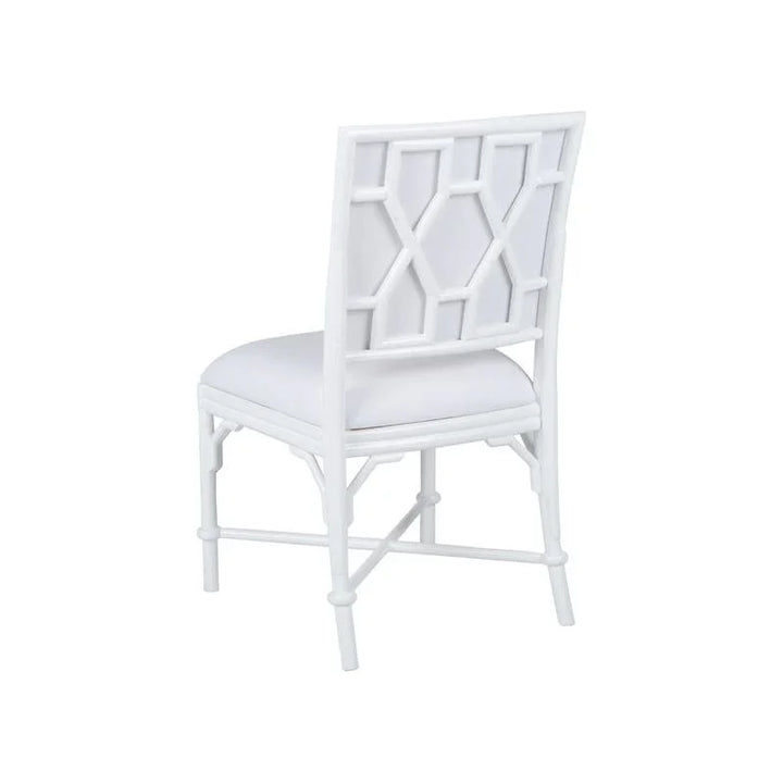 Ella Rattan Frame White Side Chair - LOOMLAN - Wildwood - Dining Chairs