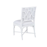 Ella Rattan Frame White Side Chair-Dining Chairs-Wildwood-LOOMLAN