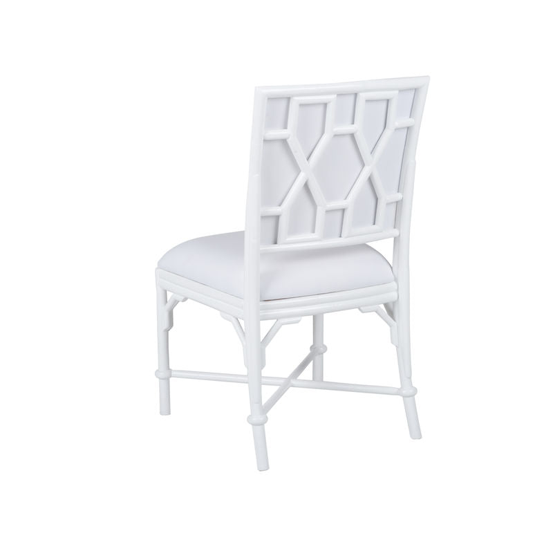 Ella Rattan Frame White Side Chair-Dining Chairs-Wildwood-LOOMLAN