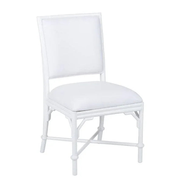 Ella Rattan Frame White Side Chair - LOOMLAN - Wildwood - Dining Chairs