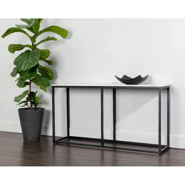 Ellery Marble Top Sofa Table-Console Tables-SUNPAN-LOOMLAN