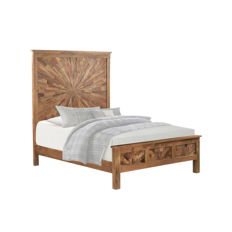 Elliott 66 inches Brown Starburst Pattern Queen Bed Beds LOOMLAN By LOOMLAN
