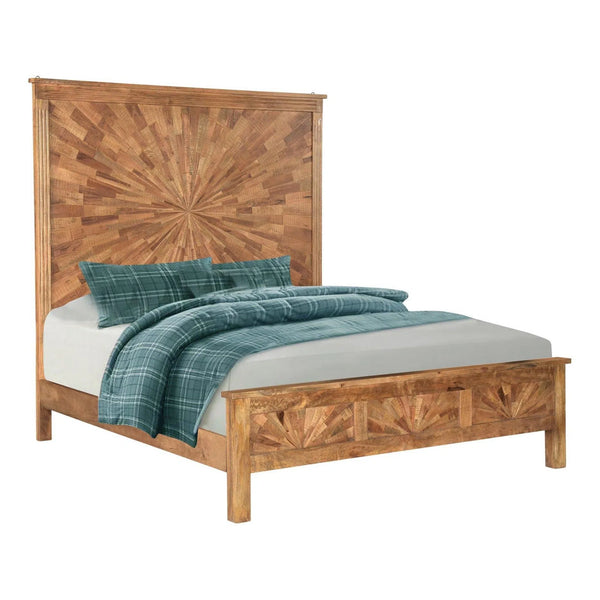 Elliott 82 inches Brown Starburst Pattern King Bed Beds LOOMLAN By LOOMLAN