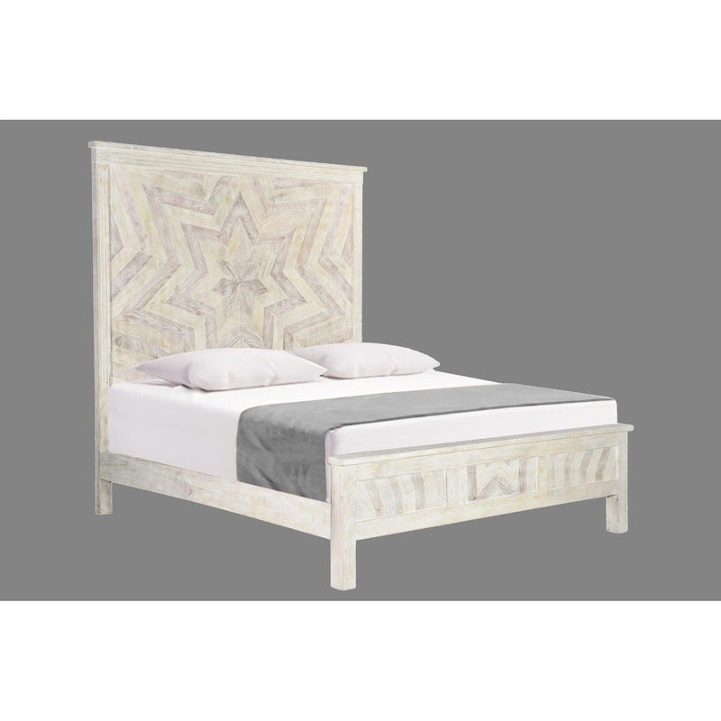 Elliott 82 inches White Chevron Pattern King Bed Beds LOOMLAN By LOOMLAN