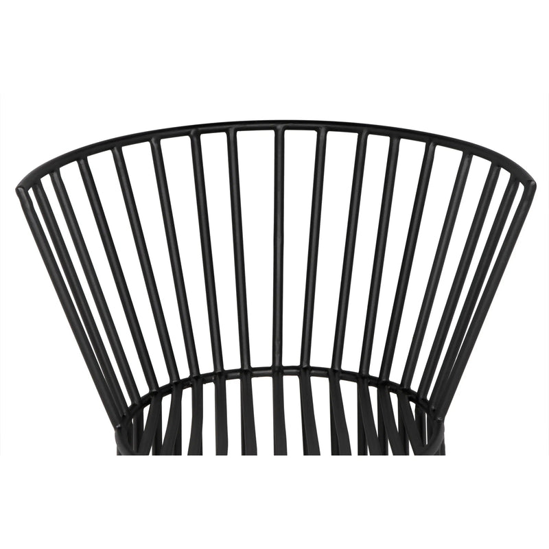 Ellsworths Steel Black Armless Chair-Club Chairs-Noir-LOOMLAN