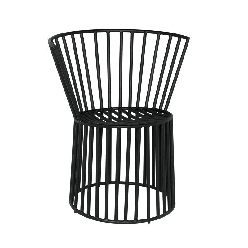 Ellsworths Steel Black Armless Chair-Club Chairs-Noir-LOOMLAN