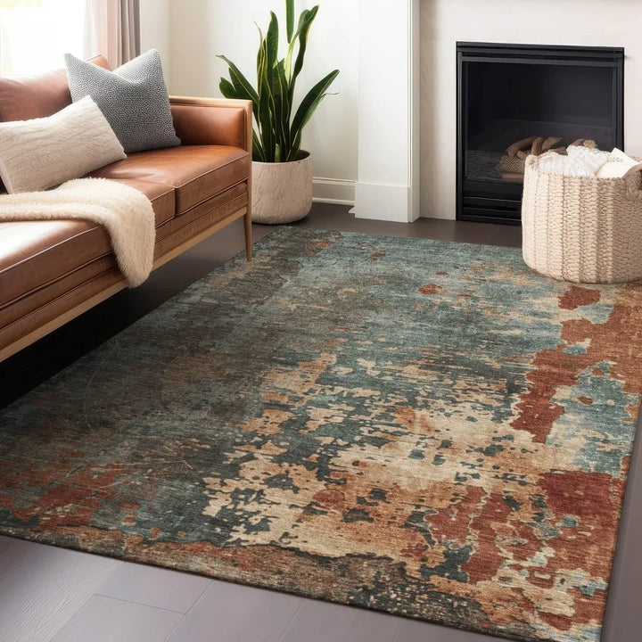 Elon Blue Washable Indoor - Outdoor Rug - LOOMLAN - LOOMLAN Rugs - Outdoor Rugs