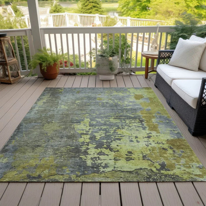 Elon Green Washable Indoor - Outdoor Rug - LOOMLAN - LOOMLAN Rugs - Outdoor Rugs