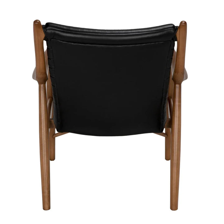 Elton Top - Grain Leather Black Chair - LOOMLAN - Noir - Club Chairs