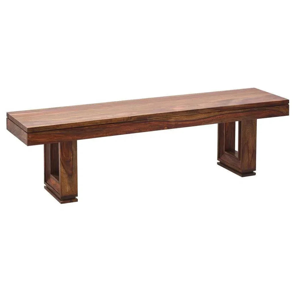 Elvarra Amber Wood Dining Bench - LOOMLAN