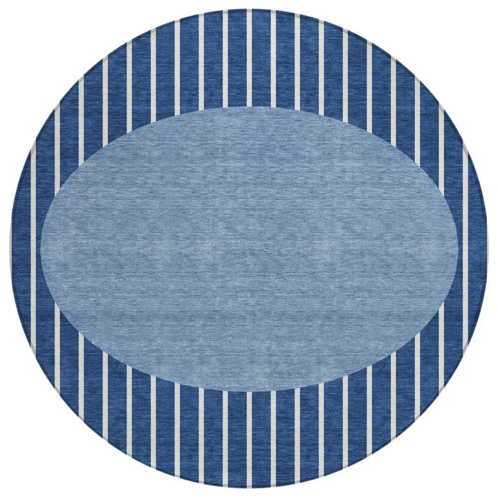 Ember Blue Washable Indoor-Outdoor Rug-Outdoor Rugs-LOOMLAN Rugs-8' x 8'-LOOMLAN