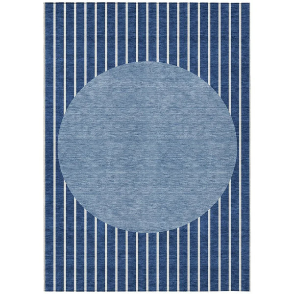 Ember Blue Washable Indoor-Outdoor Rug-Outdoor Rugs-LOOMLAN Rugs-2'6" x 3'10"-LOOMLAN