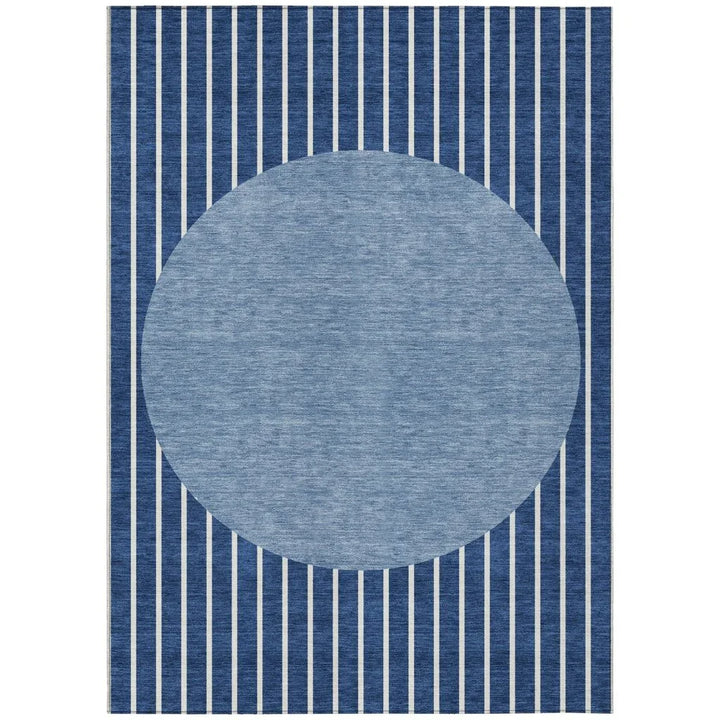 Ember Blue Washable Indoor-Outdoor Rug-Outdoor Rugs-LOOMLAN Rugs-2'6" x 3'10"-LOOMLAN