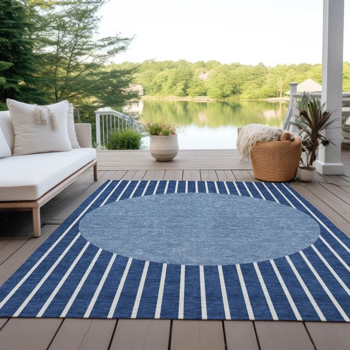 Ember Blue Washable Indoor-Outdoor Rug-Outdoor Rugs-LOOMLAN Rugs-LOOMLAN