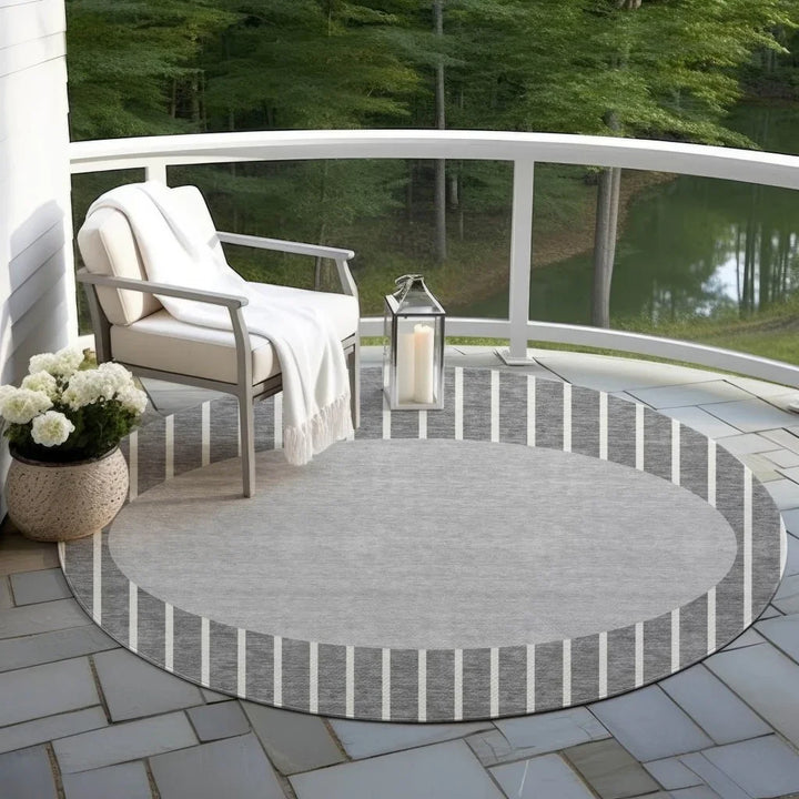 Ember Gray Washable Indoor-Outdoor Rug-Outdoor Rugs-LOOMLAN Rugs-LOOMLAN