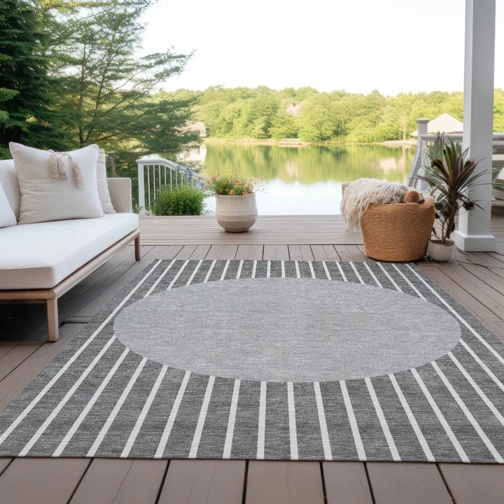 Ember Gray Washable Indoor-Outdoor Rug-Outdoor Rugs-LOOMLAN Rugs-LOOMLAN