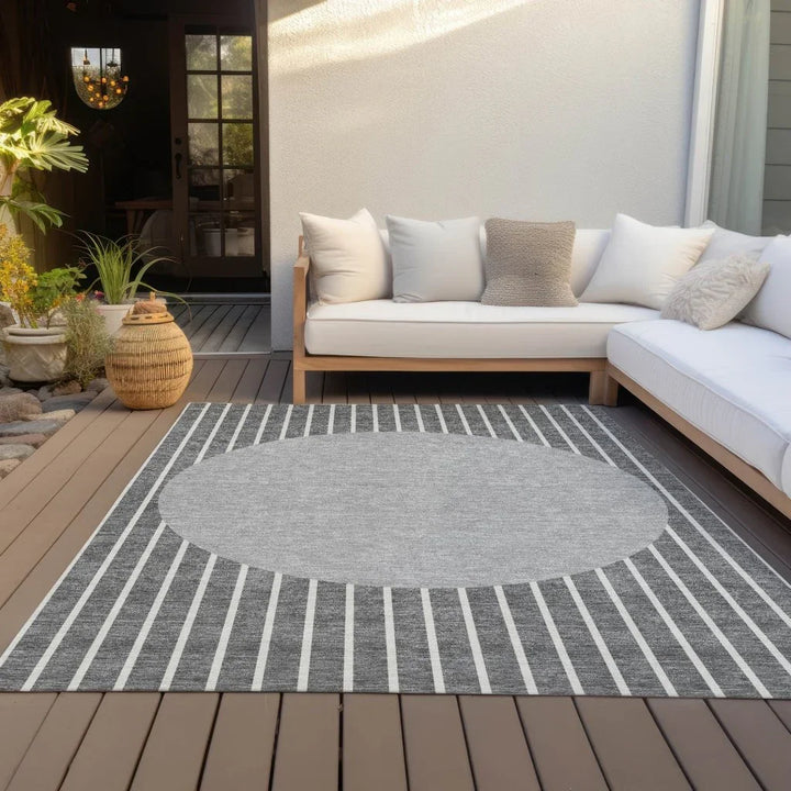 Ember Gray Washable Indoor-Outdoor Rug-Outdoor Rugs-LOOMLAN Rugs-LOOMLAN