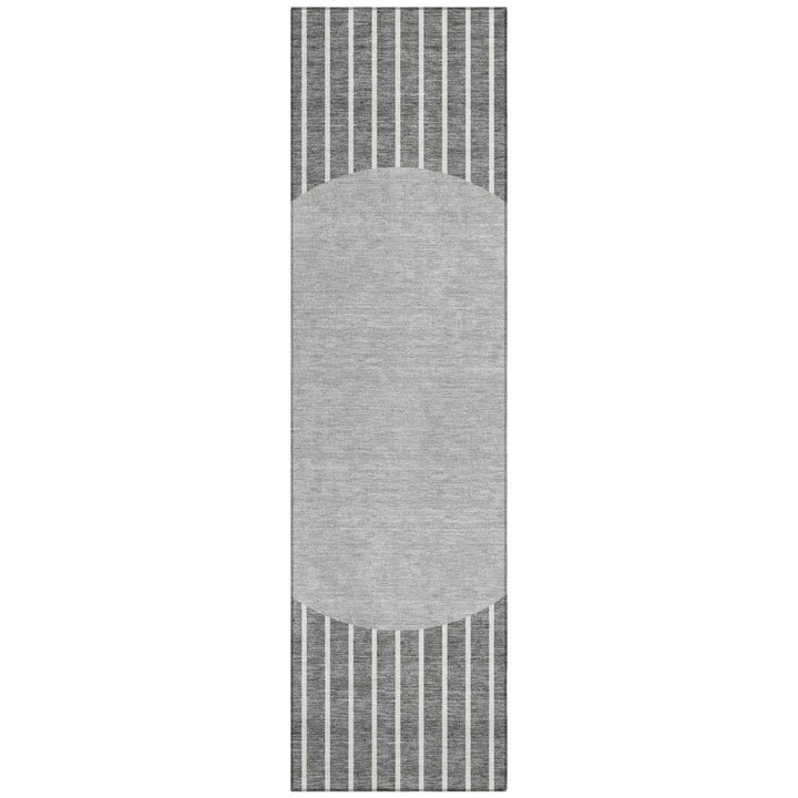 Ember Gray Washable Indoor-Outdoor Rug-Outdoor Rugs-LOOMLAN Rugs-2'3" x 7'6"-LOOMLAN