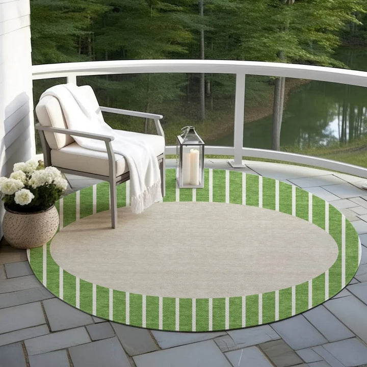 Ember Green Washable Indoor-Outdoor Rug-Outdoor Rugs-LOOMLAN Rugs-LOOMLAN