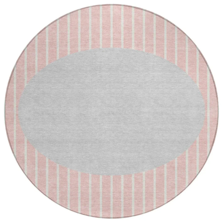 Ember Pink Washable Indoor-Outdoor Rug-Outdoor Rugs-LOOMLAN Rugs-8' x 8'-LOOMLAN