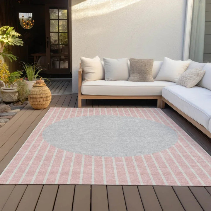 Ember Pink Washable Indoor-Outdoor Rug-Outdoor Rugs-LOOMLAN Rugs-LOOMLAN