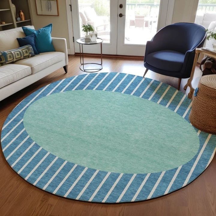 Ember Teal Washable Indoor-Outdoor Rug-Outdoor Rugs-LOOMLAN Rugs-LOOMLAN