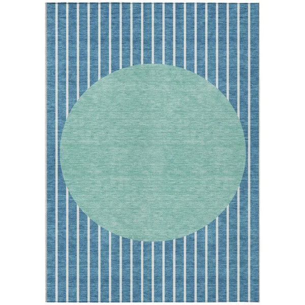 Ember Teal Washable Indoor-Outdoor Rug-Outdoor Rugs-LOOMLAN Rugs-2'6" x 3'10"-LOOMLAN
