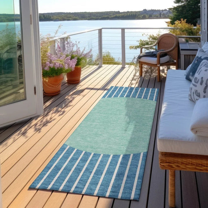 Ember Teal Washable Indoor-Outdoor Rug-Outdoor Rugs-LOOMLAN Rugs-LOOMLAN