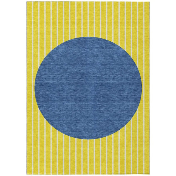 Ember Yellow Washable Indoor-Outdoor Rug-Outdoor Rugs-LOOMLAN Rugs-2'6" x 3'10"-LOOMLAN