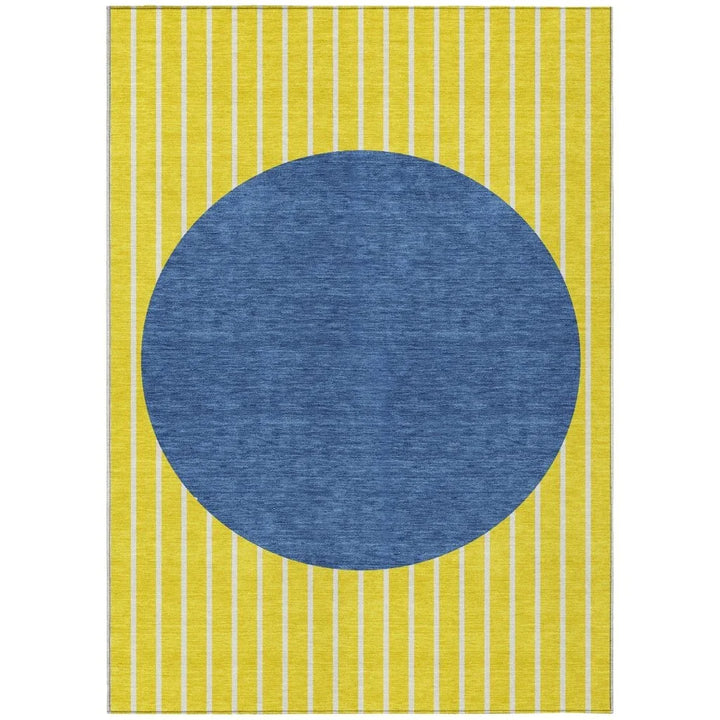 Ember Yellow Washable Indoor-Outdoor Rug-Outdoor Rugs-LOOMLAN Rugs-2'6" x 3'10"-LOOMLAN