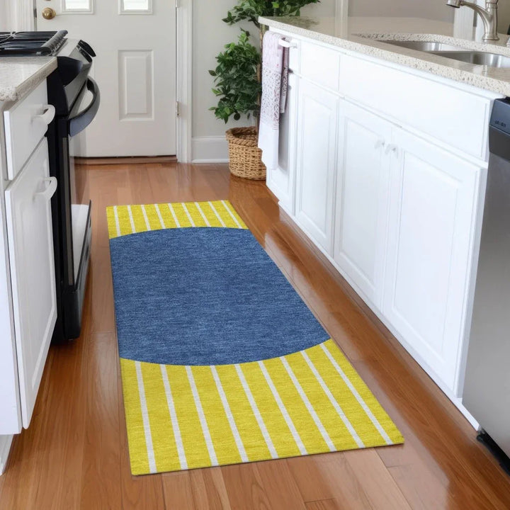 Ember Yellow Washable Indoor-Outdoor Rug-Outdoor Rugs-LOOMLAN Rugs-LOOMLAN
