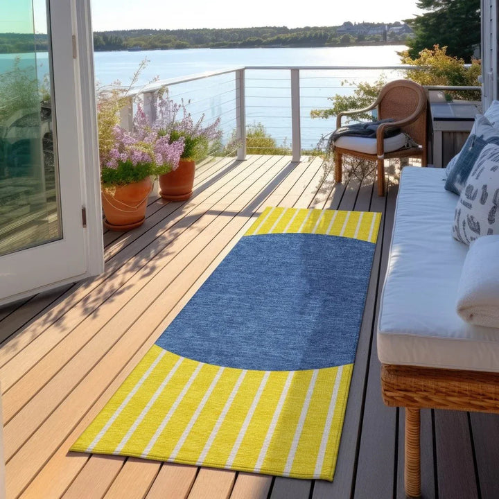 Ember Yellow Washable Indoor-Outdoor Rug-Outdoor Rugs-LOOMLAN Rugs-LOOMLAN