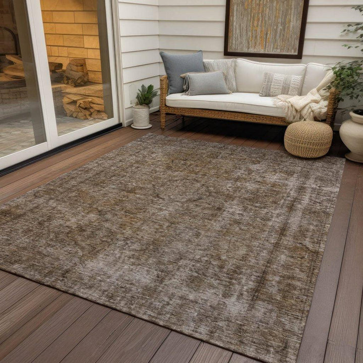 Emberith Brown Washable Indoor - Outdoor Rug - LOOMLAN - LOOMLAN Rugs - Outdoor Rugs