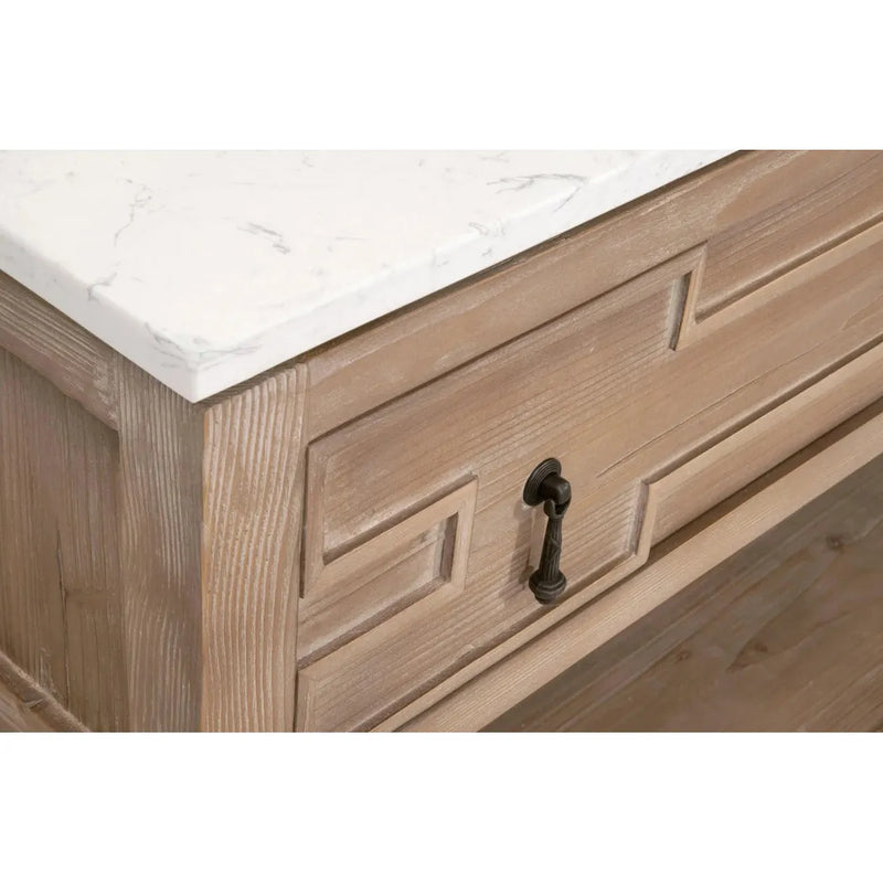 Emerie 2-Drawer Entry Console Table White Quartz