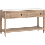 Emerie 2-Drawer Entry Console Table White Quartz