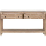 Emerie 2-Drawer Entry Console Table White Quartz