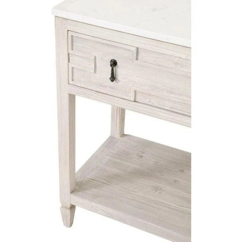 Emerie 2-Drawer Entry Console Table White Quartz