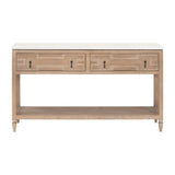 Emerie 2-Drawer Entry Console Table White Quartz Top