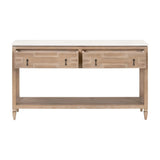 Emerie 2-Drawer Entry Console Table White Quartz Top