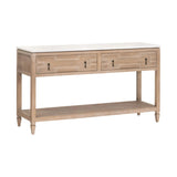 Emerie 2-Drawer Entry Console Table White Quartz Top