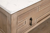 Emerie 2-Drawer Entry Console Table White Quartz Top