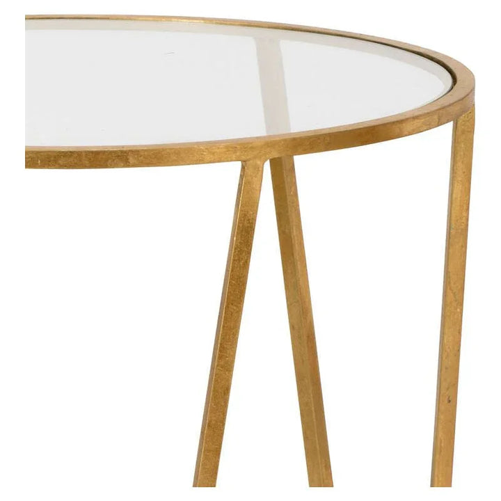 Emery Clear Glass Top Round Side Table - LOOMLAN - Wildwood - Side Tables