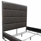 Empire Weathered Grey Leather Bed Frame-Beds-Diamond Sofa-LOOMLAN