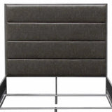 Empire Weathered Grey Leather Bed Frame-Beds-Diamond Sofa-LOOMLAN