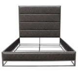 Empire Weathered Grey Leather Bed Frame-Beds-Diamond Sofa-LOOMLAN