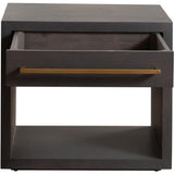Encore Solid Mango Wood 1-Drawer End Table in Grey Oak Finish-Side Tables-Diamond Sofa-LOOMLAN