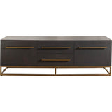 Encore Solid Mango Wood 2-Door 2-Drawer Entertainment Cabinet in Grey Oak Finish-Sideboards-Diamond Sofa-LOOMLAN
