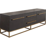 Encore Solid Mango Wood 2-Door 2-Drawer Entertainment Cabinet in Grey Oak Finish-Sideboards-Diamond Sofa-LOOMLAN